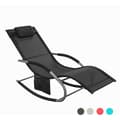 Miniatyrbillede 1 af 9: Rootz Elegant Garden Lounger - Solseng - Gyngestol - Åndbar syntetisk fiber - Aftagelig pude - Integrerede sidelommer - Metalramme med EVA-armlæn - 15