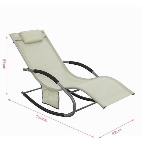 Rootz Garden Lounger - Aurinkotuoli ja laukku - Lepotuoli - Hengittävä synteettinen kuitukangas - Irrotettava tyyny - Integroidut sivutaskut - Pehmeät
