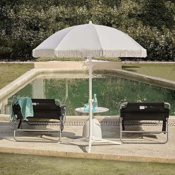 Rootz justerbar strandstol - Trädgårdssäng - Fällbar solstol - Andningsbart tyg - Avtagbar kudde - Sidoficka - 195cm x 58cm x 63cm - Svart