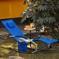 Pikkukuva 3 / 9: Rootz Garden Lounger - Aurinkotuoli - Lepotuoli - Hengittävä synteettinen kuitu - Irrotettava tyyny - Integroidut sivutaskut - Pehmeät EVA-käsinojat -
