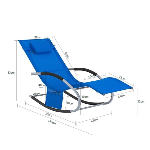 Rootz Garden Lounger - Aurinkotuoli - Lepotuoli - Hengittävä synteettinen kuitu - Irrotettava tyyny - Integroidut sivutaskut - Pehmeät EVA-käsinojat -