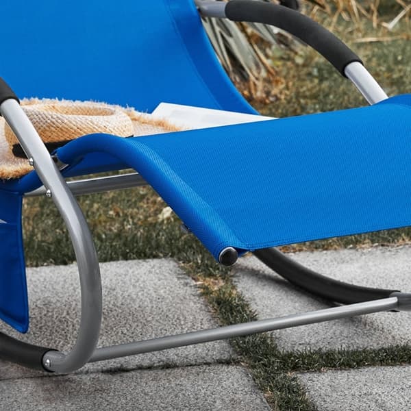 Rootz Garden Lounger - Aurinkotuoli - Lepotuoli - Hengittävä synteettinen kuitu - Irrotettava tyyny - Integroidut sivutaskut - Pehmeät EVA-käsinojat -