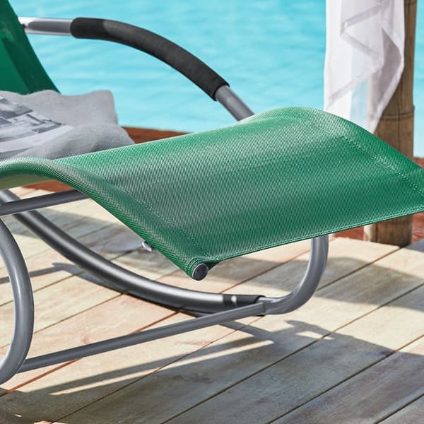 Rootz Garden Lounger - Aurinkotuoli - Lepotuoli - Hengittävä synteettinen kuitu - Irrotettava tyyny - Integroidut sivutaskut - Pehmeät EVA-käsinojat -