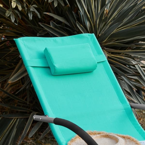 Rootz Garden Lounger - Aurinkotuoli - Lepotuoli - Hengittävä synteettinen kuitu - Irrotettava tyyny - Integroidut sivutaskut - Pehmeät EVA-käsinojat -