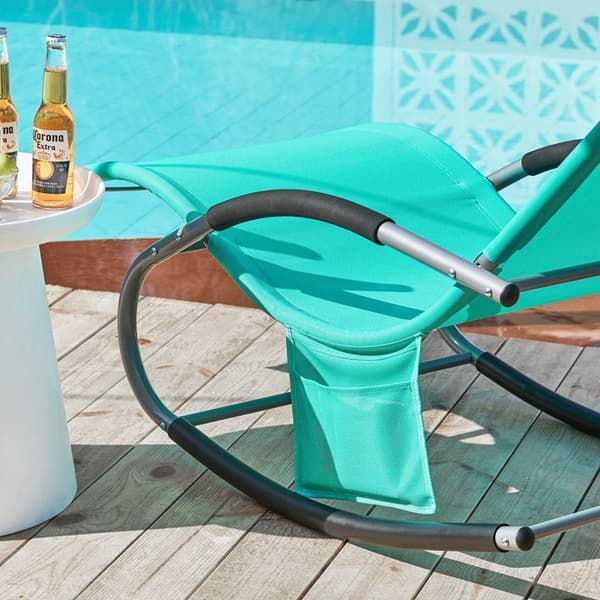 Rootz Garden Lounger - Aurinkotuoli - Lepotuoli - Hengittävä synteettinen kuitu - Irrotettava tyyny - Integroidut sivutaskut - Pehmeät EVA-käsinojat -