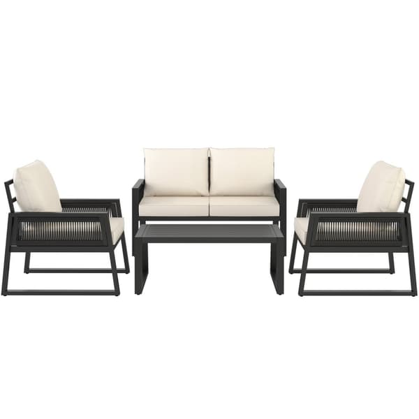 Havemøbelsæt Captive i reb-design - Sæt 1 (1 x sofa / 1 x bord / 2 x lænestole)