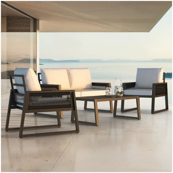 Havemøbelsæt Captive i reb-design - Sæt 1 (1 x sofa / 1 x bord / 2 x lænestole)