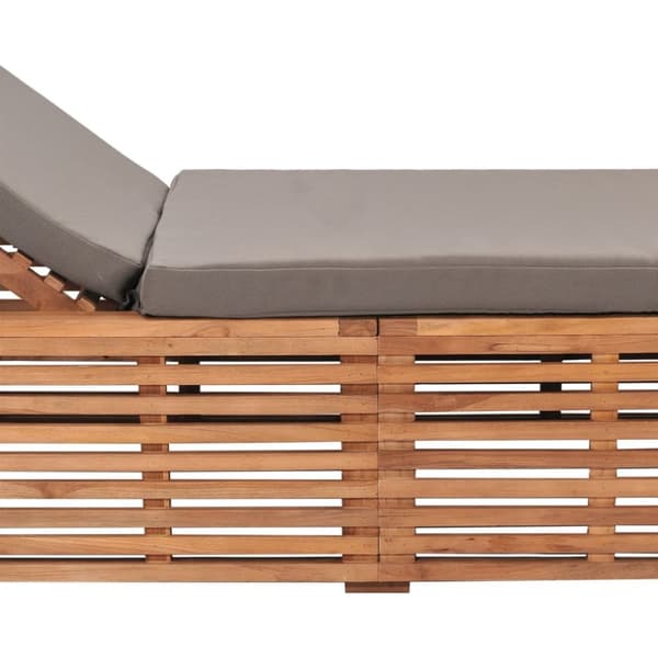 The Living Store Aurinkotuoli tummanharmaa pehmuste täysi tiikki -  Aurinkotuolit