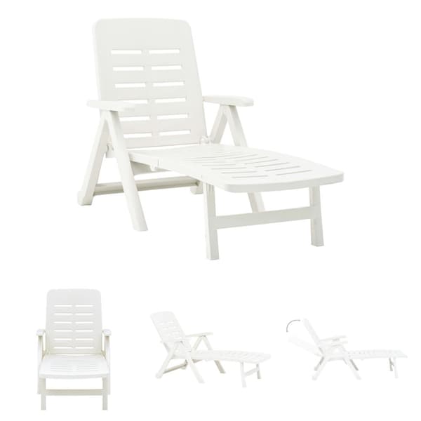 The Living Store foldbar liggestol plastik hvid -  Solsenge & liggestole