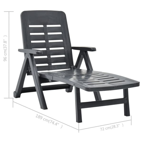 The Living Store Hopfällbar solsäng plast antracit -  Solsängar