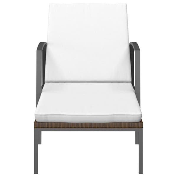 The Living Store liggestole 2 stk. med bord polyrattan brun -  Solsenge & liggestole