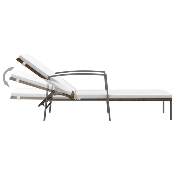 The Living Store liggestole 2 stk. med bord polyrattan brun -  Solsenge & liggestole