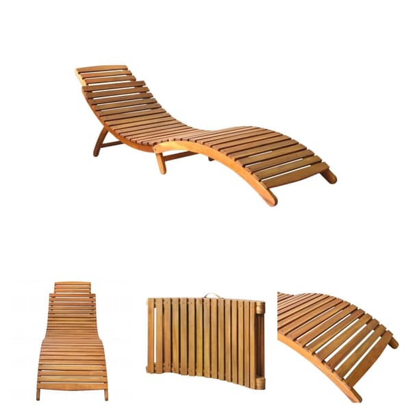 The Living Store liggestol massivt akacietræ brun -  Solsenge & liggestole