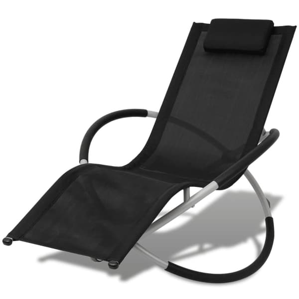 The Living Store udendørs geometrisk liggestol stål sort og grå - Solsenge & liggestole