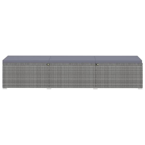 The Living Store Solsängar och sidobord 3 delar konstrotting grå -  Solsängar