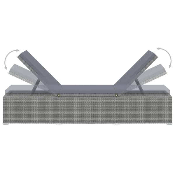 The Living Store Solsängar och sidobord 3 delar konstrotting grå -  Solsängar