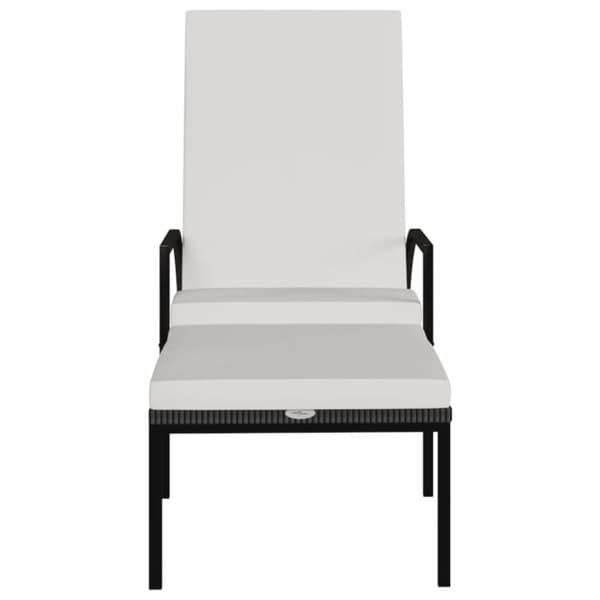The Living Store Solsäng med fotstöd 2 st PE konstrotting brun - Solsängar
