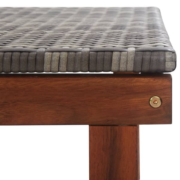 The Living Store liggestol polyrattan og massivt akacietræ grå -  Solsenge & liggestole