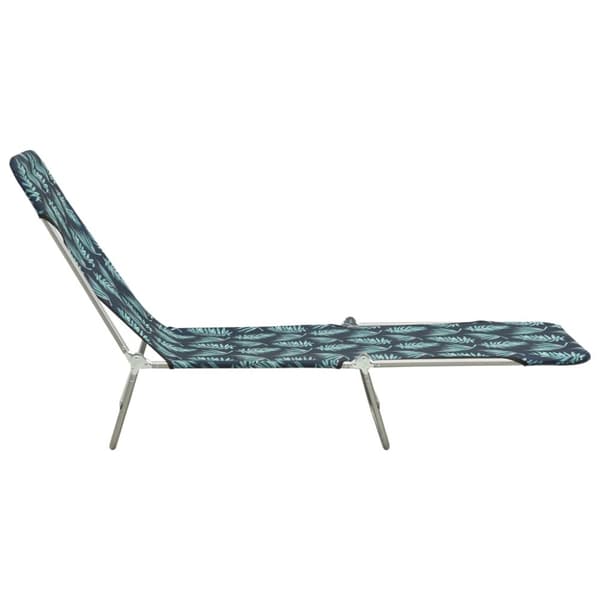 The Living Store foldbare liggestole 2 stk. stål og stof bladmønster -  Solsenge & liggestole