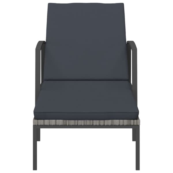 The Living Store liggestole med bord 2 stk. polyrattan grå -  Solsenge & liggestole