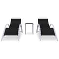 Miniatyrbillede 3 af 11: The Living Store liggestole 2 stk. med bord aluminium sort -  Solsenge & liggestole