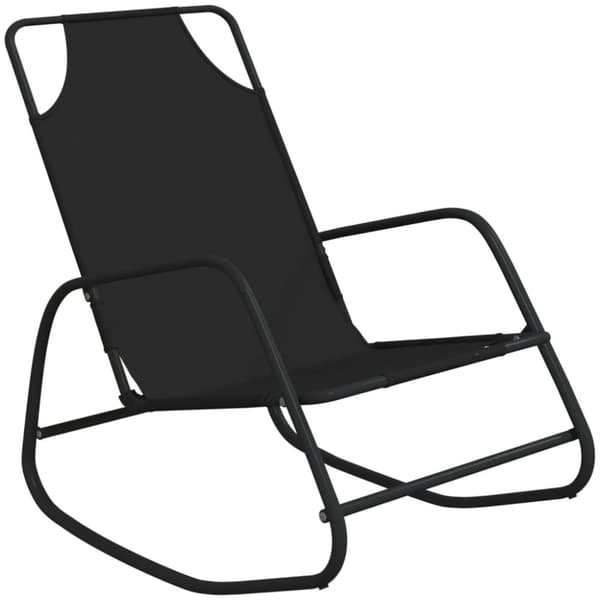 The Living Store liggestol med gyngefunktion stål og textilene sort -  Solsenge & liggestole
