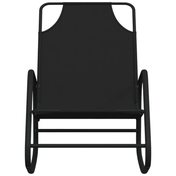 The Living Store liggestol med gyngefunktion stål og textilene sort -  Solsenge & liggestole