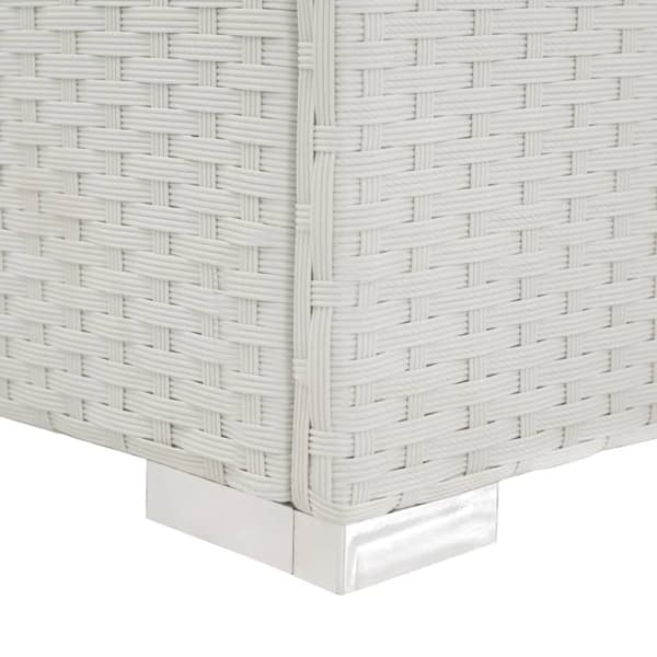 The Living Store liggestol med sort hynde polyrattan hvid -  Solsenge & liggestole