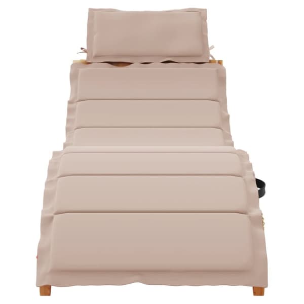 The Living Store Solsäng med kudde taupe massiv akacia -  Solsängar
