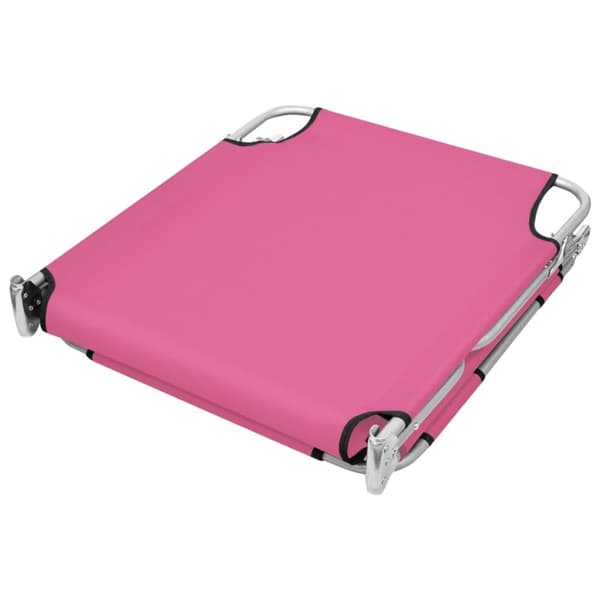 The Living Store foldbar liggestol med nakkehynde stål pink -  Solsenge & liggestole
