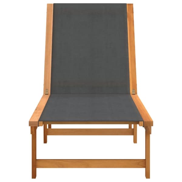 The Living Store Solsäng 2 st svart massivt akaciaträ och textilene - Solsängar