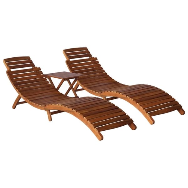 Solsängar - Living Solsängar med bord 3 delar massivt akaciaträ