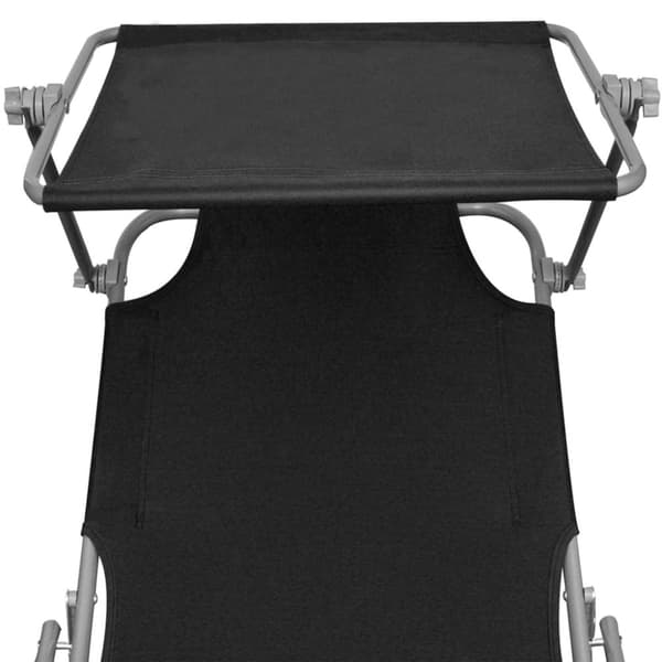 Solsenge & liggestole - Living foldbar liggestol med baldakin aluminium sort