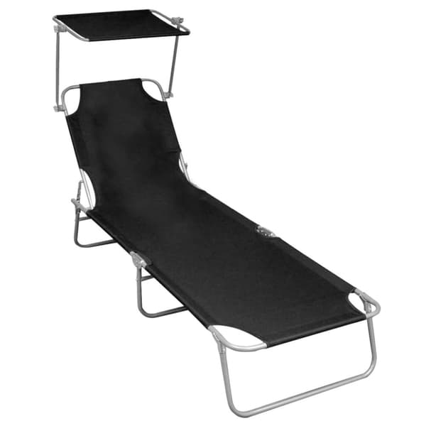 Solsenge & liggestole - Living foldbar liggestol med baldakin aluminium sort