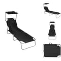 Miniatyrbillede 1 af 8: Solsenge & liggestole - Living foldbar liggestol med baldakin aluminium sort