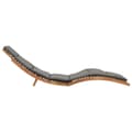 Miniatyrbillede 4 af 8: Solsenge & liggestole - Living foldbar liggestol med mørkegrå hynde massivt teaktræ