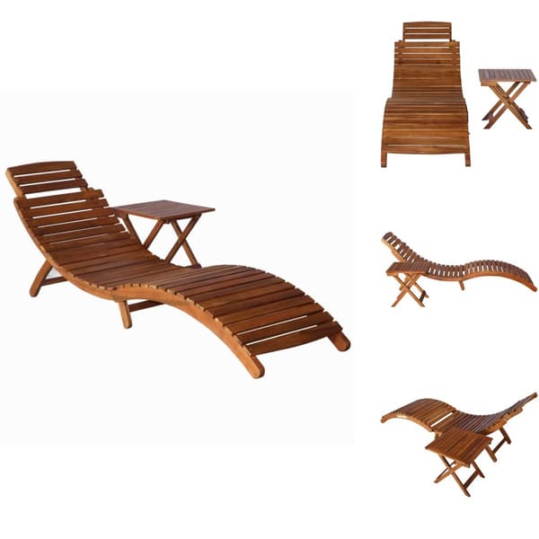 Solsängar - Living Solsäng med bord massivt akaciaträ brun