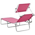 Miniatyrbillede 6 af 10: Solsenge & liggestole - Living foldbar liggestol med baldakin stål pink