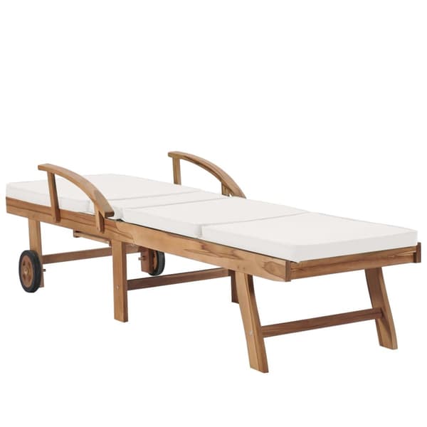 Solsängar - Living Solsängar med dynor 2 st massiv teak gräddvit