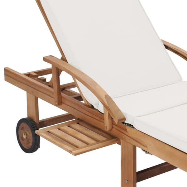 Solsängar - Living Solsängar med dynor 2 st massiv teak gräddvit