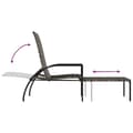 Miniatyrbillede 9 af 10: Solsenge & liggestole - Living liggestol med fodskammel polyrattan grå