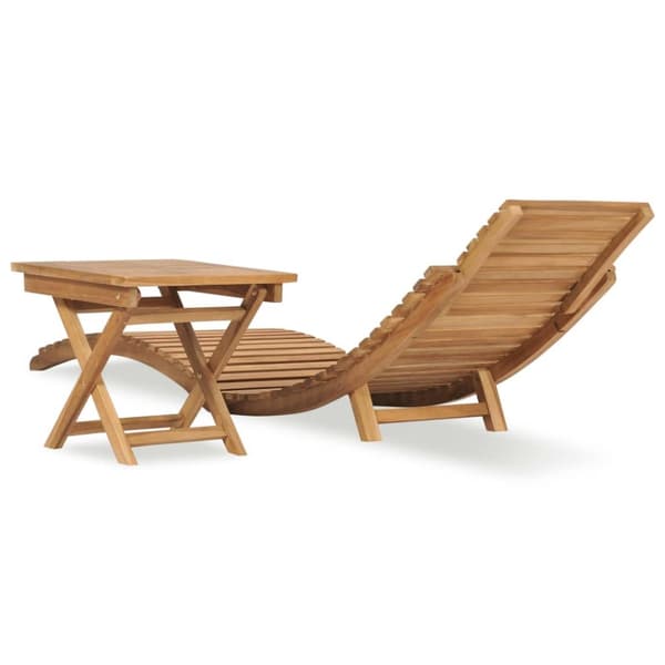Solsängar - Living Hopfällbar solsäng med bord massiv teak