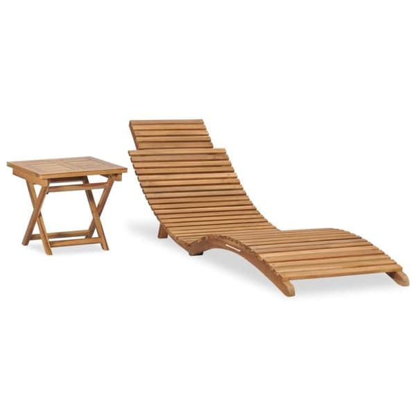 Solsängar - Living Hopfällbar solsäng med bord massiv teak