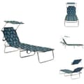 Miniatyrbillede 1 af 9: Solsenge & liggestole - Living foldbar liggestol med baldakin stål bladtryk