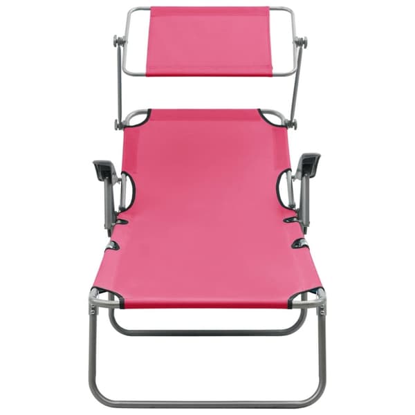 Solsängar - Living Solsäng med tak stål rosa