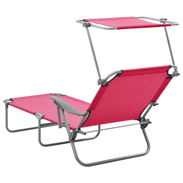 Solsängar - Living Solsäng med tak stål rosa