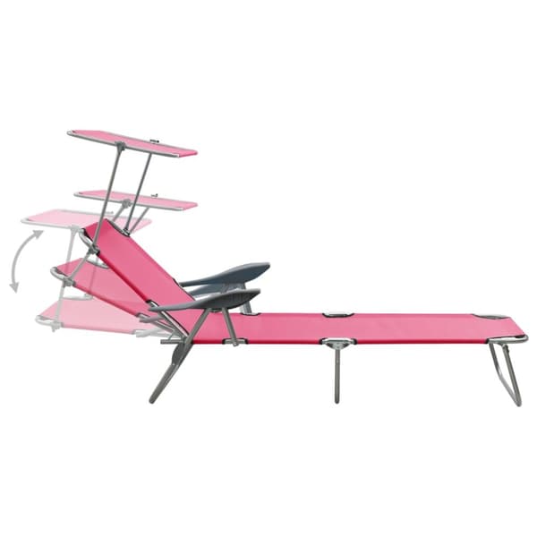 Solsängar - Living Solsäng med tak stål rosa