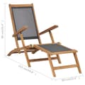 Miniatyrbild 10 av 10: Solsängar - Living Däckstol med fotstöd massiv teak svart