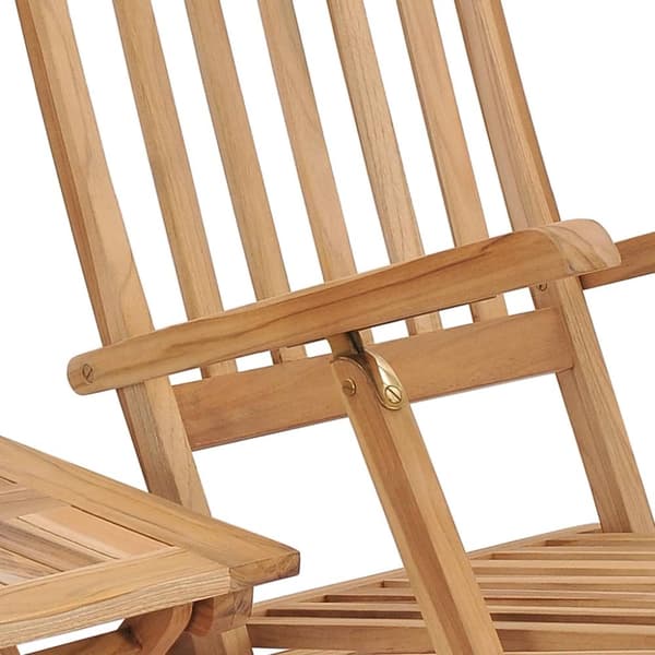 Solsängar - Living Däckstol med fotstöd och bord massiv teak
