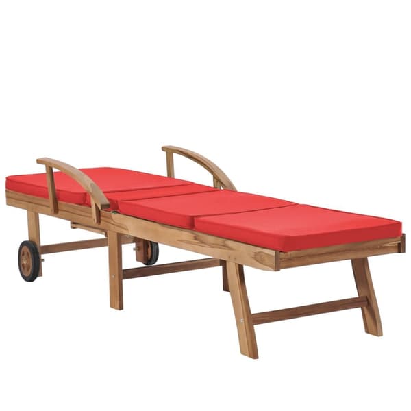 Solsängar - Living Solsängar med dynor 2 st massiv teak röd